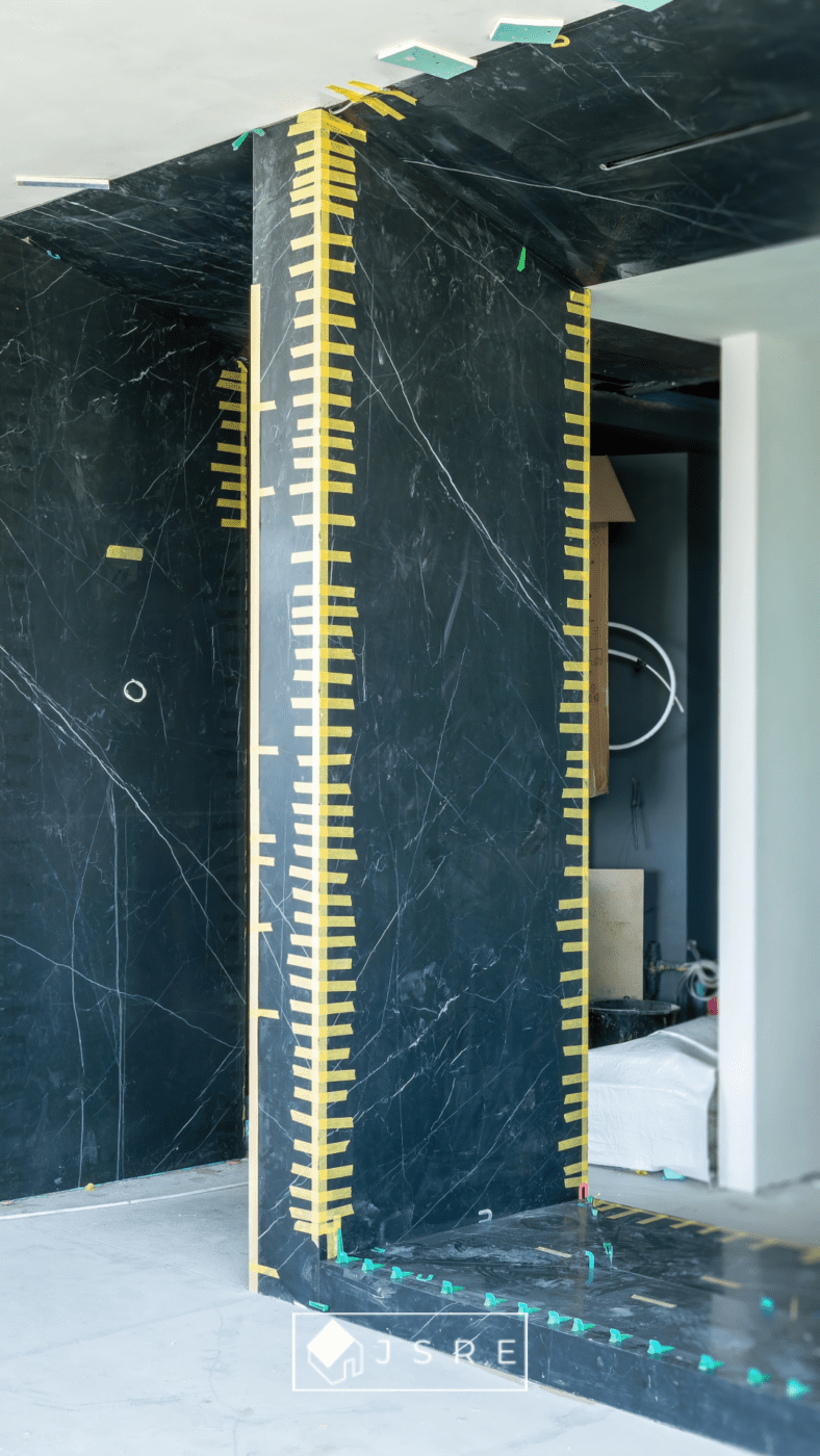 Large-Format Porcelain Tile is a Lighter Alternative to Natural Stone, Making for Ease of Installation.